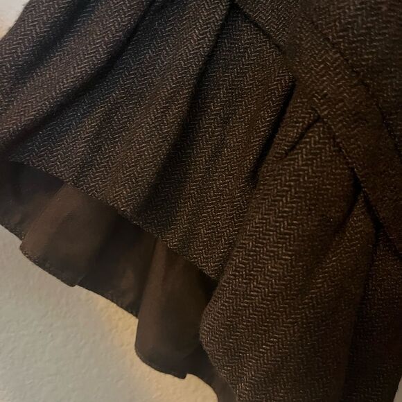 Women's Walter Kimono Jacket SZ XS Wool Brown Ruffle - Picture 8 of 16